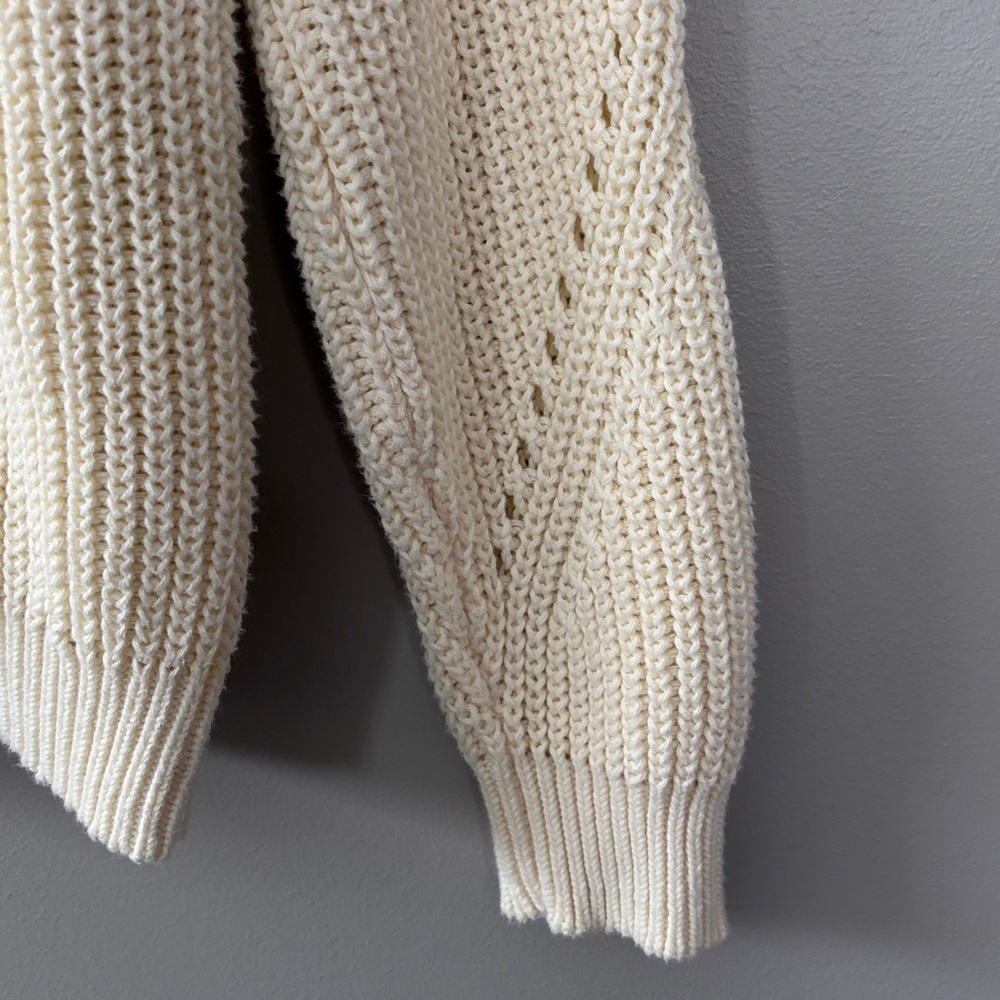 Marine‎ Layer Ramona Crewneck Knit Sweater Size Small Cream Ivory - Picture 6 of 9